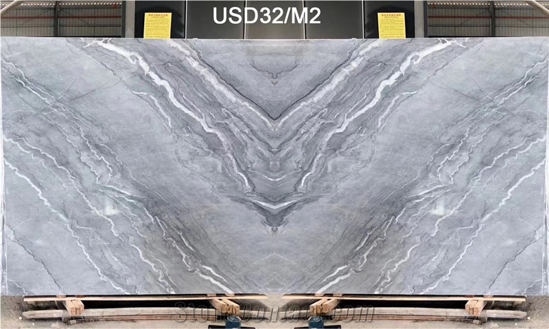 China Bruse Grey Marble Slab Bookmatch Wall Panels