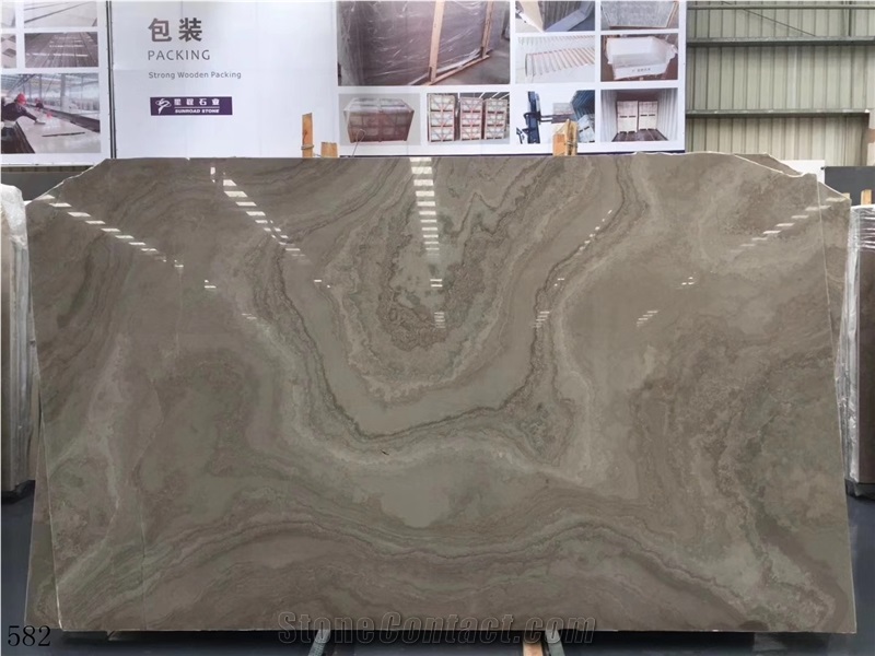 China Coffee Cafe Brown Marble Polished Slabs