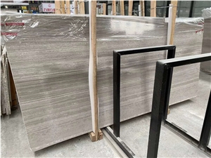 China Grey Wooden Grain Marble Slabs Wall Tiles