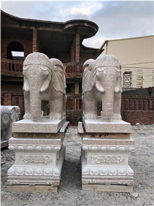 G681 Granite Animal Elephant Outdoor Sculpture