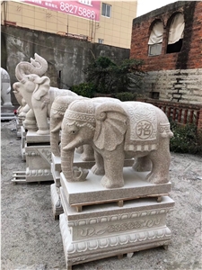 G681 Granite Animal Elephant Outdoor Sculpture