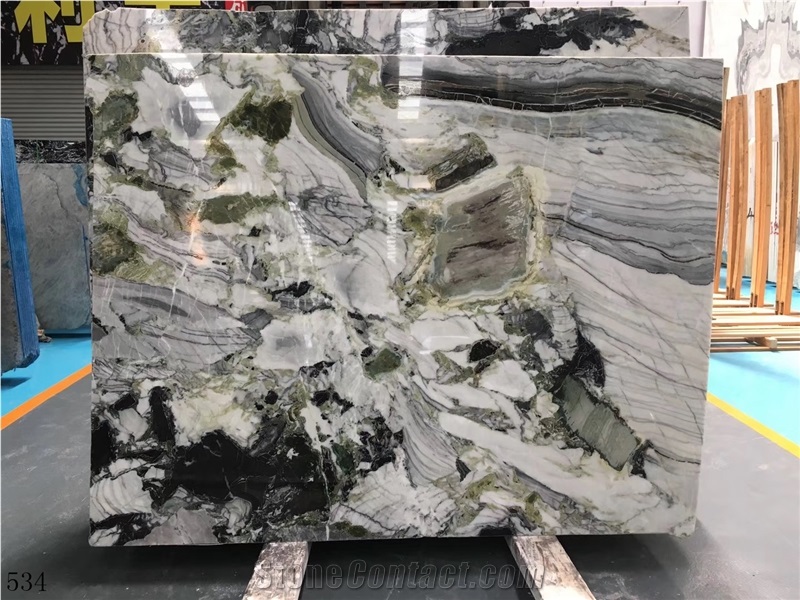 Ice Jade Green White Beauty Lux Marble Cold Slabs