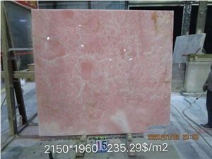 Iran Pink Onyx Slabs Wall Covering Tiles Natural