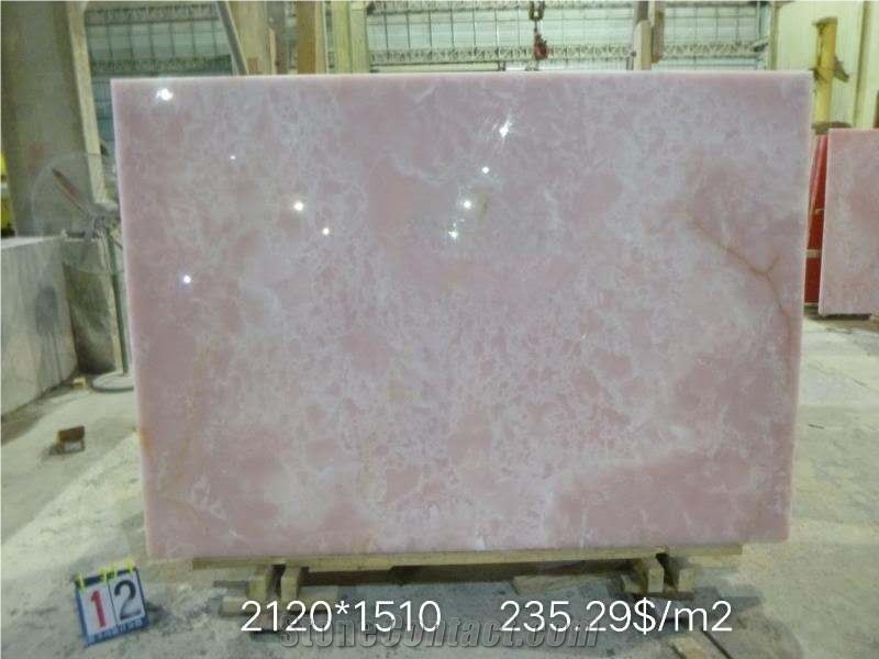 Iran Pink Onyx Slabs Wall Covering Tiles Natural