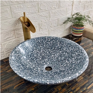 Terrazzo Waterstone Beige Round Basin for Bathroom