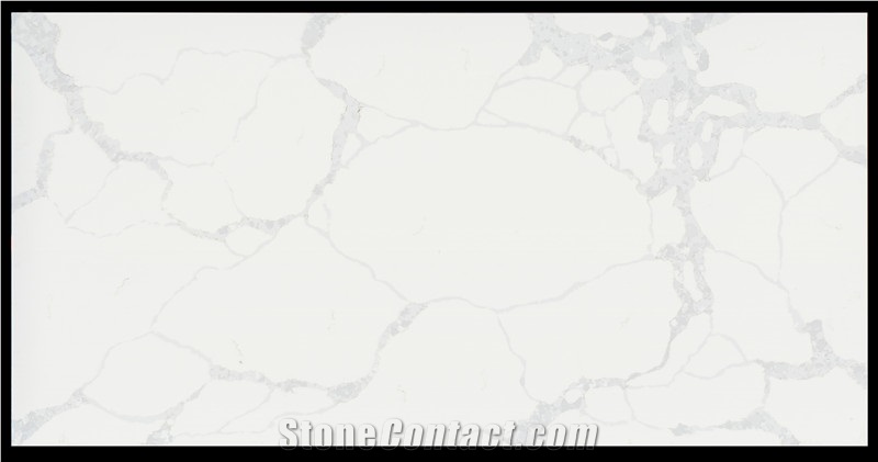 Calacatta White Quartz Countertop Slab