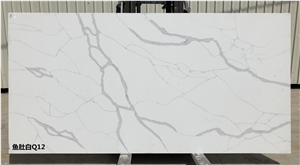 Calacatta White Quartz Stone for Bathroom Counter Top