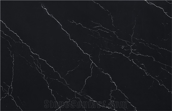 European Black Quartz Slabs&Tiles Customized