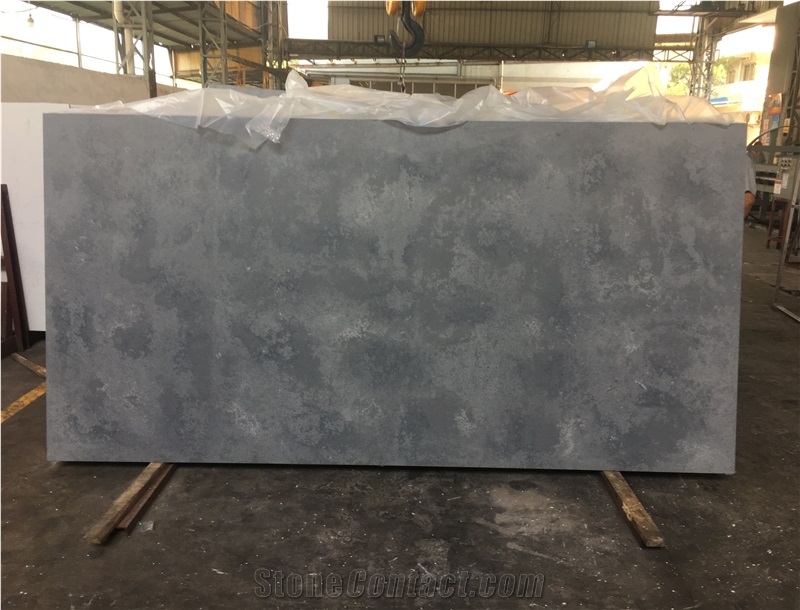 Grey Calacatta Quartz Stone Slabs for Bathroom Top