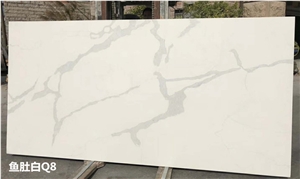 New White Calacatta Quartz Stone Slab