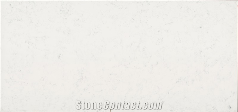 Polished White Vein Carrara Quartz Bathroom Slab