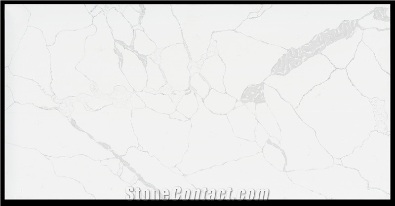 Popular White Calacatta Quartz Stone Slab