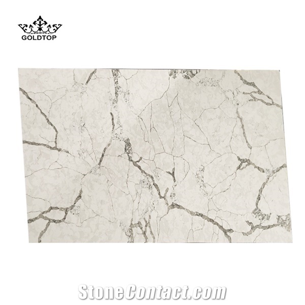 Silestone White Quartz Slab Tiles for Kitchen Bath