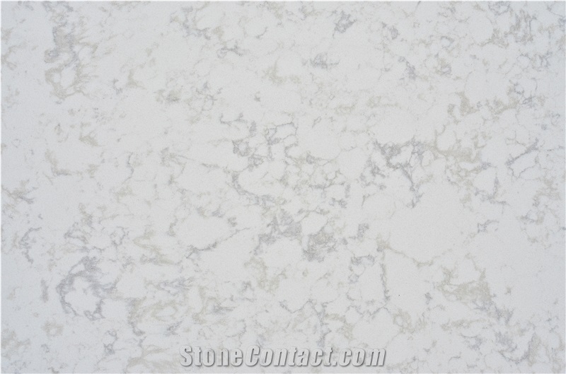 White Carrara Quartz Slab for Kitchen Top