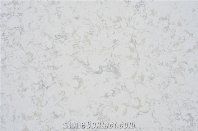 White Carrara Quartz Slab for Kitchen Top