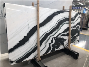 China Black and White Panda Marble Bookmatch Slabs