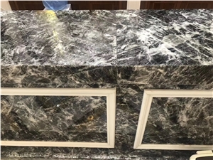 China Silver Color Grey Fox Marble Honed Tiles
