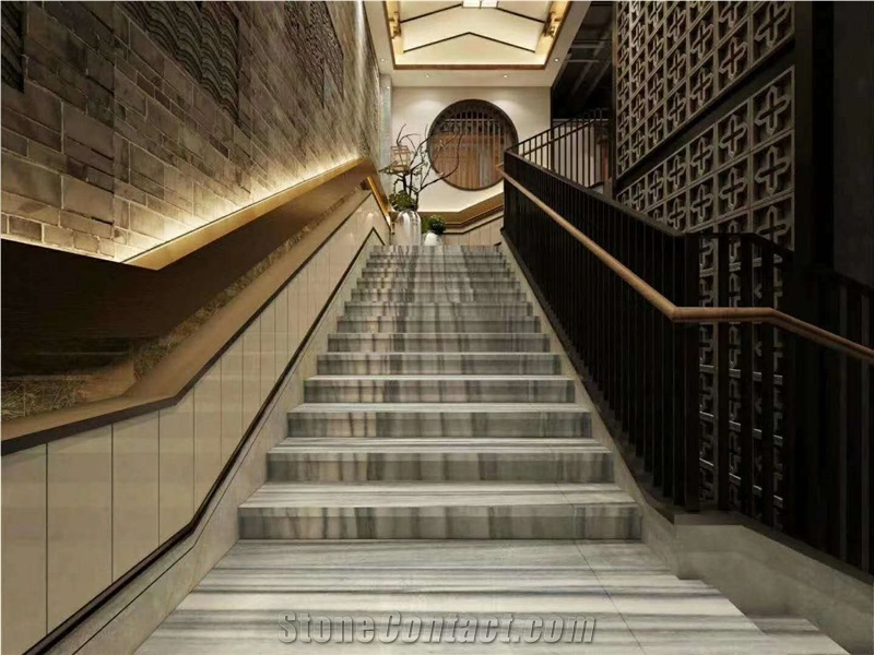 Light Grey Marble Step Floor Stairs Tile