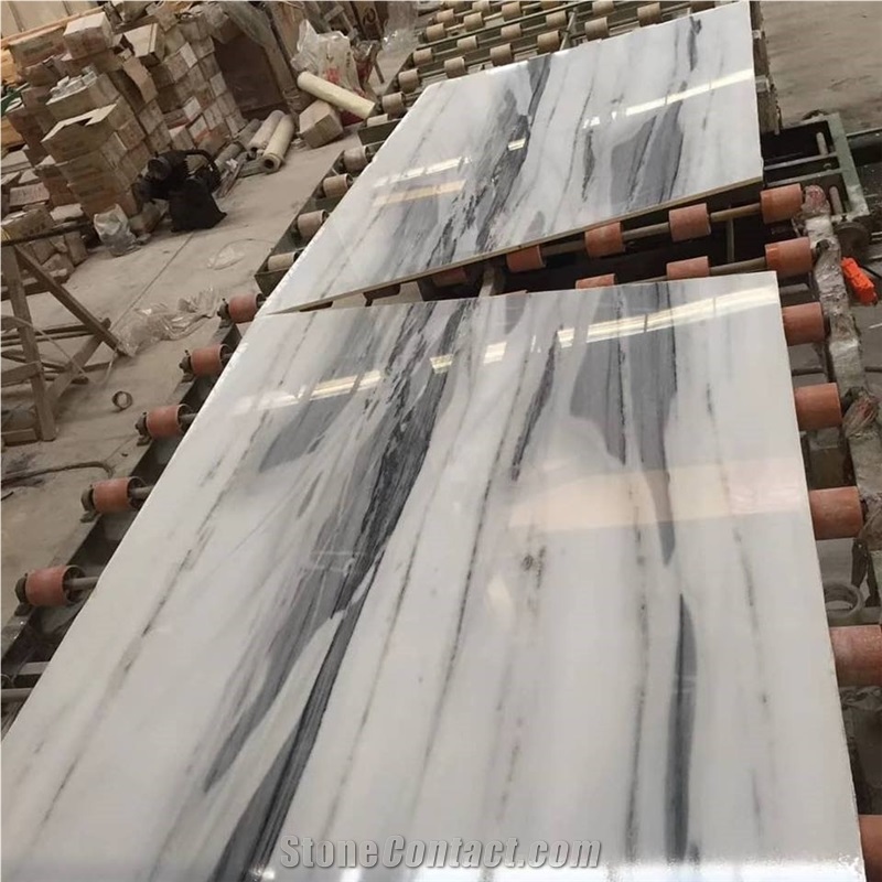 Natural White and Grey Marble Slab
