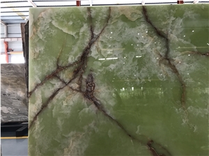 Polished Green Onyx Cut to Size Tiles Slabs