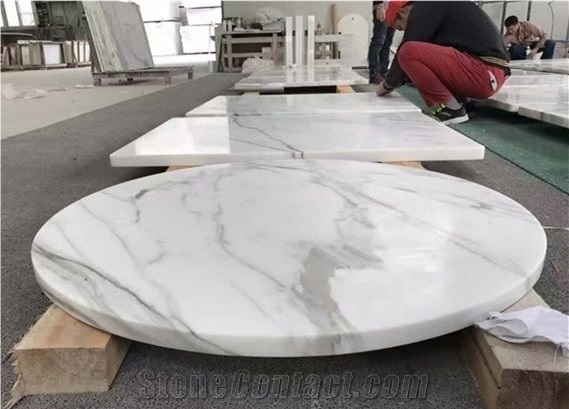 Polygon White Marble Coffee Table