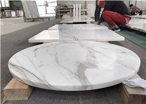 Polygon White Marble Coffee Table
