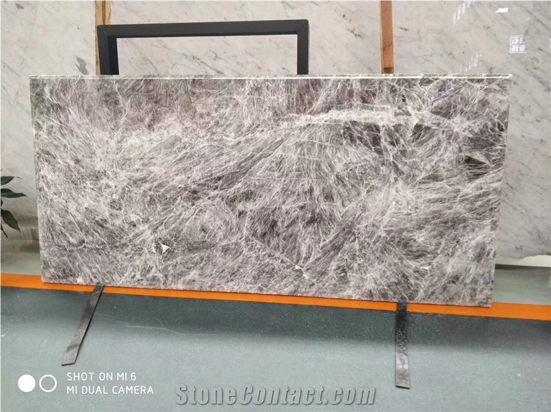 Silver Fox Grey Marble Polished Table Top