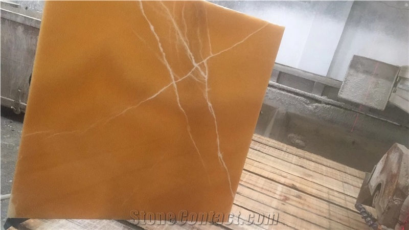 Transmit Light Stone Golden Orange Onyx Slabs