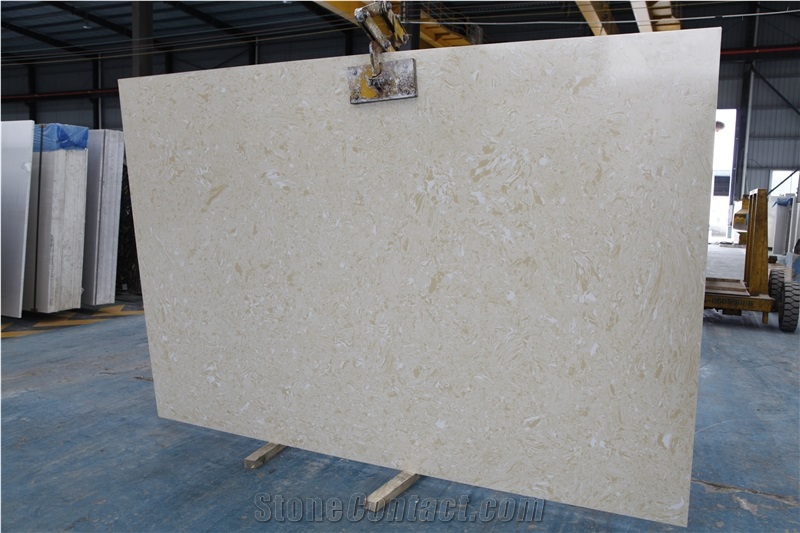 Classical Rose White Artificial Stone Slab