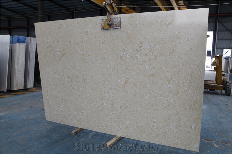 Classical Rose White Artificial Stone Slab
