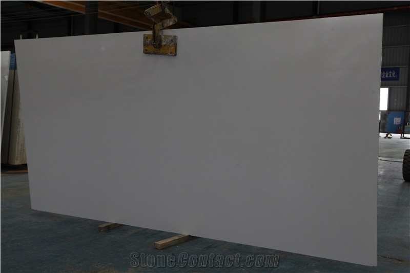 Pure White Artificial Stone Slab for Wall Tiles