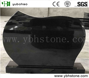 China Black/Carved Angel Heart Granite Tombstone