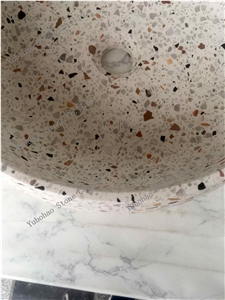 Multicolor Terrazzo Stone Vessl Sinks for Bathroom