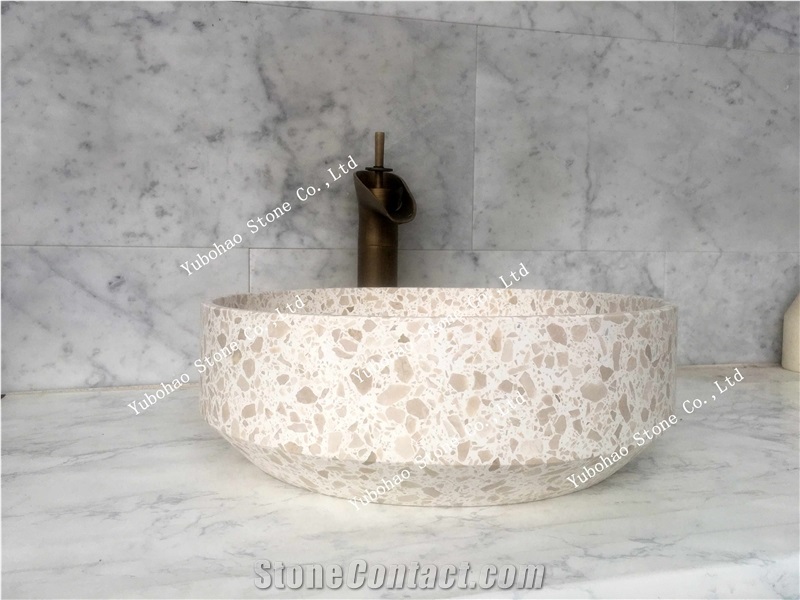 Terrazzo Stone/Friendly Material Wash Sink/Basin