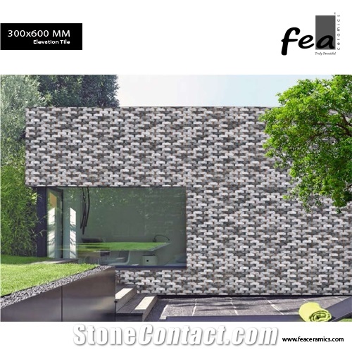 Gray Exterior and Interior Stone Wall Porcelain Tile