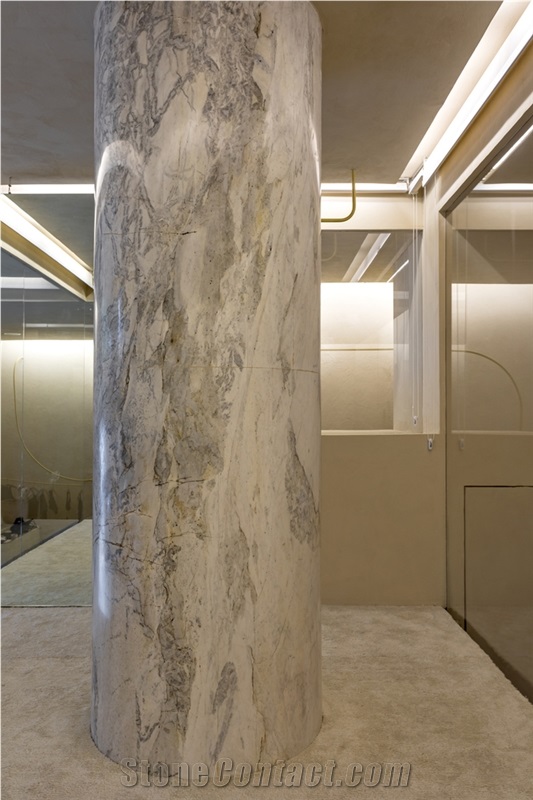 Arabescato Marble Column Pillar Home Design