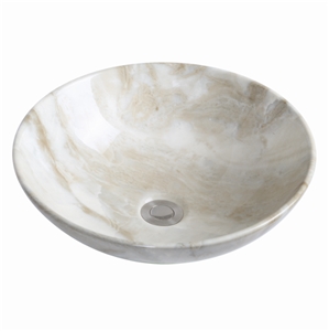 Bathroom Drop-In Basins Round Wash Bowls Marble