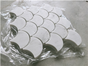 Bianco Carrara Marble Mosaic Fan Style Mosaic Tile