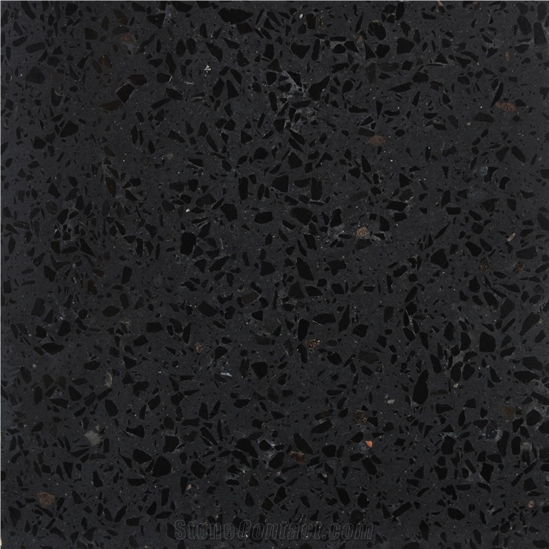 Black Artificial Cement Terrazzo Floor Covering