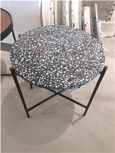 Black Artificial Terrazzo Reception Desk Table Top