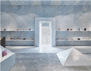 Brazil Sky Blue Lumen Marble Stone Interior Design
