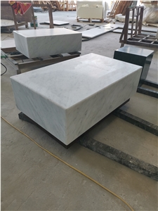 Carrara White Marble Tabletop Reception Counter