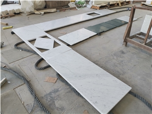 Carrara White Prefab Kitchen Worktops Countertop