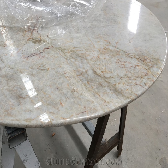 Corchia Venato White Marble Cafe Table Top Design