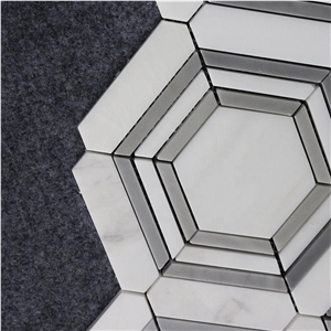 Dolomite Marble Mix Latin Gray Hexagon Mosaic