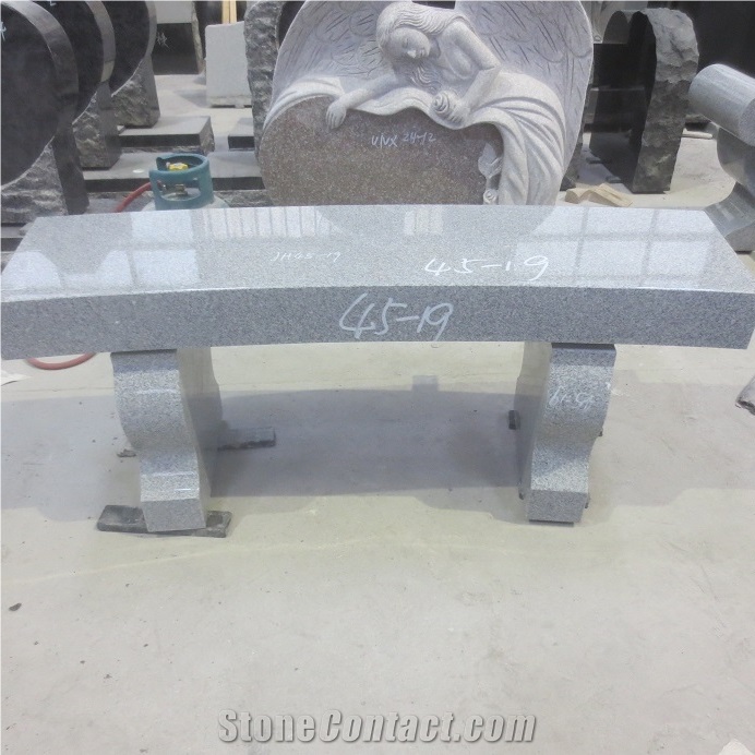 Grey Granite Stone Memorial Bench for Outdoor