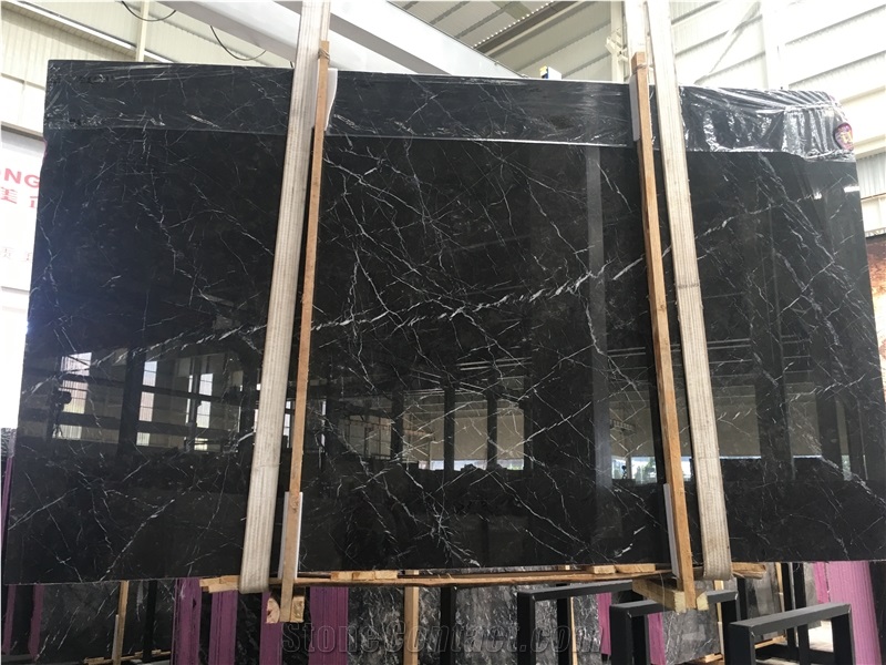Italy Black Marble with White Veins Tiles & Slabs