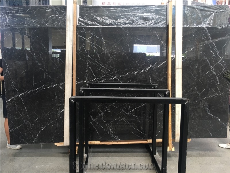 Italy Black Marble with White Veins Tiles & Slabs