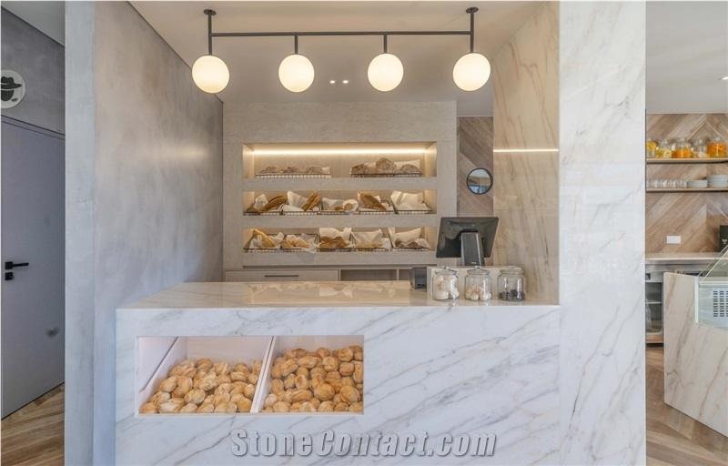 Luxury Bianco Calacatta Marble Countertop Worktop