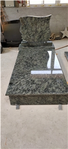 Olive Green Granite Bevel Tombstone Design